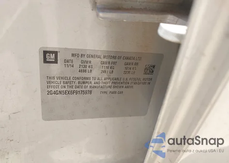 2015 Buick Regal Premium из США, поврежденный, VIN 2G4GN5EX6F9175978